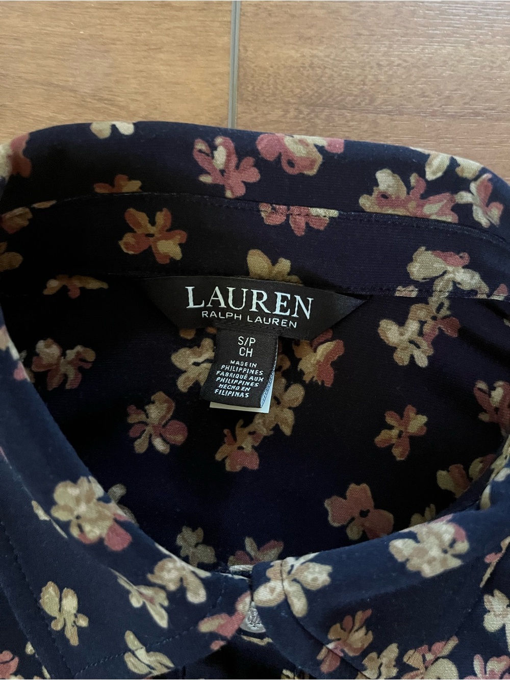 Ralph Lauren Navy Floral Button-Up Women’s Shirt - Picture 2 of 6